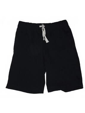 Boys Black Elastic Waist Shorts with Drawstring 7/8 Size